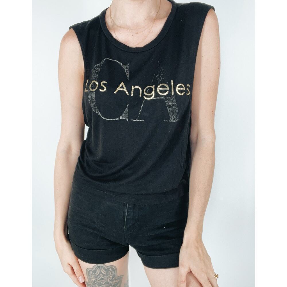 Raggs II Riches Los Angeles Black Sleeveless Tank Top Size Small